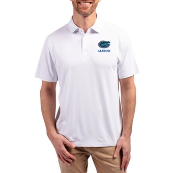 Men's Cutter & Buck  White Florida Gators Forge Alumni Eco Stretch Recycled Polo