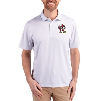 Men's Cutter & Buck White Louisville Cardinals Pike Eco Symmetry Print Stretch Polo
