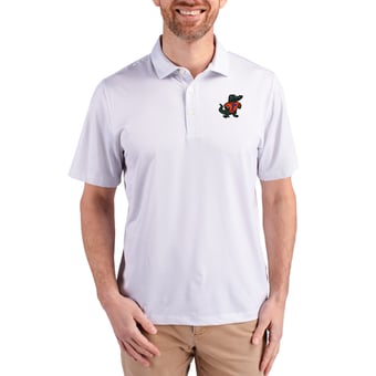 Men's Cutter & Buck White Florida Gators Pike Eco Symmetry Print Stretch Polo