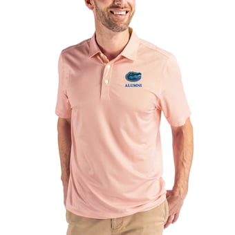 Men's Cutter & Buck White/Orange Florida Gators Pike Eco Symmetry Print Stretch Polo