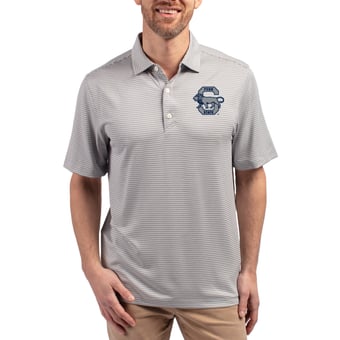 Men's Cutter & Buck Gray Penn State Nittany Lions Forge Eco Double Stripe Stretch Recycled Polo