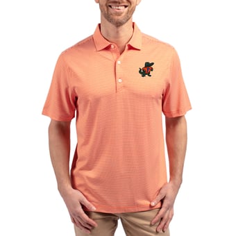 Men's Cutter & Buck Orange Florida Gators Forge Eco Double Stripe Stretch Recycled Polo