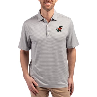 Men's Cutter & Buck Gray Florida Gators Forge Eco Double Stripe Stretch Recycled Polo