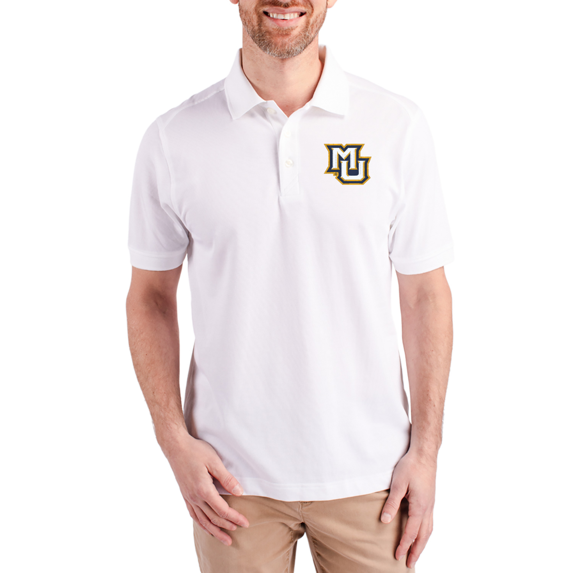 Men’s Cutter & Buck White Marquette Golden Eagles Advantage Eco Pique Tri-Blend Polo Men’s Cutter & Buck White Marquette Golden Eagles Advantage Eco Pique Tri-Blend Polo