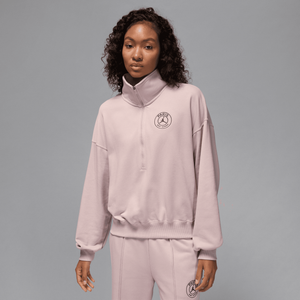 Haut à 1/2 zip PSG Jordan Fleece - Rose - Femme, vue 2