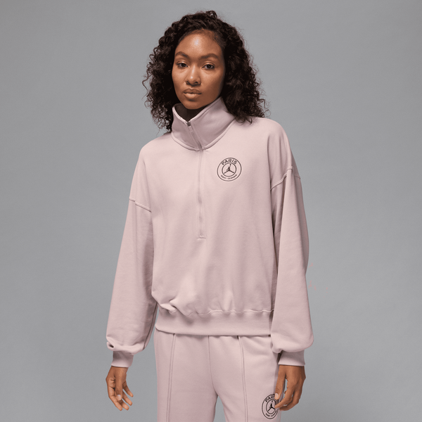 Haut à 1/2 zip PSG Jordan Fleece - Rose - Femme
