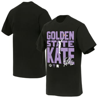 Unisex round21 Kate Martin Black Golden State Valkyries Jump Shot Player Signature T-Shirt