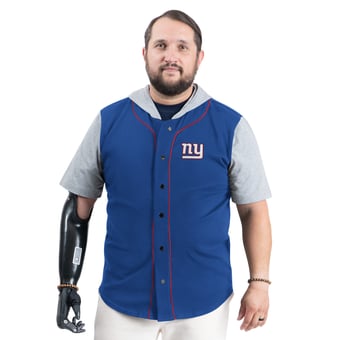Men's G-III Sports by Carl Banks  Royal New York Giants Adaptive Home Team Magnetic Button-Up Top