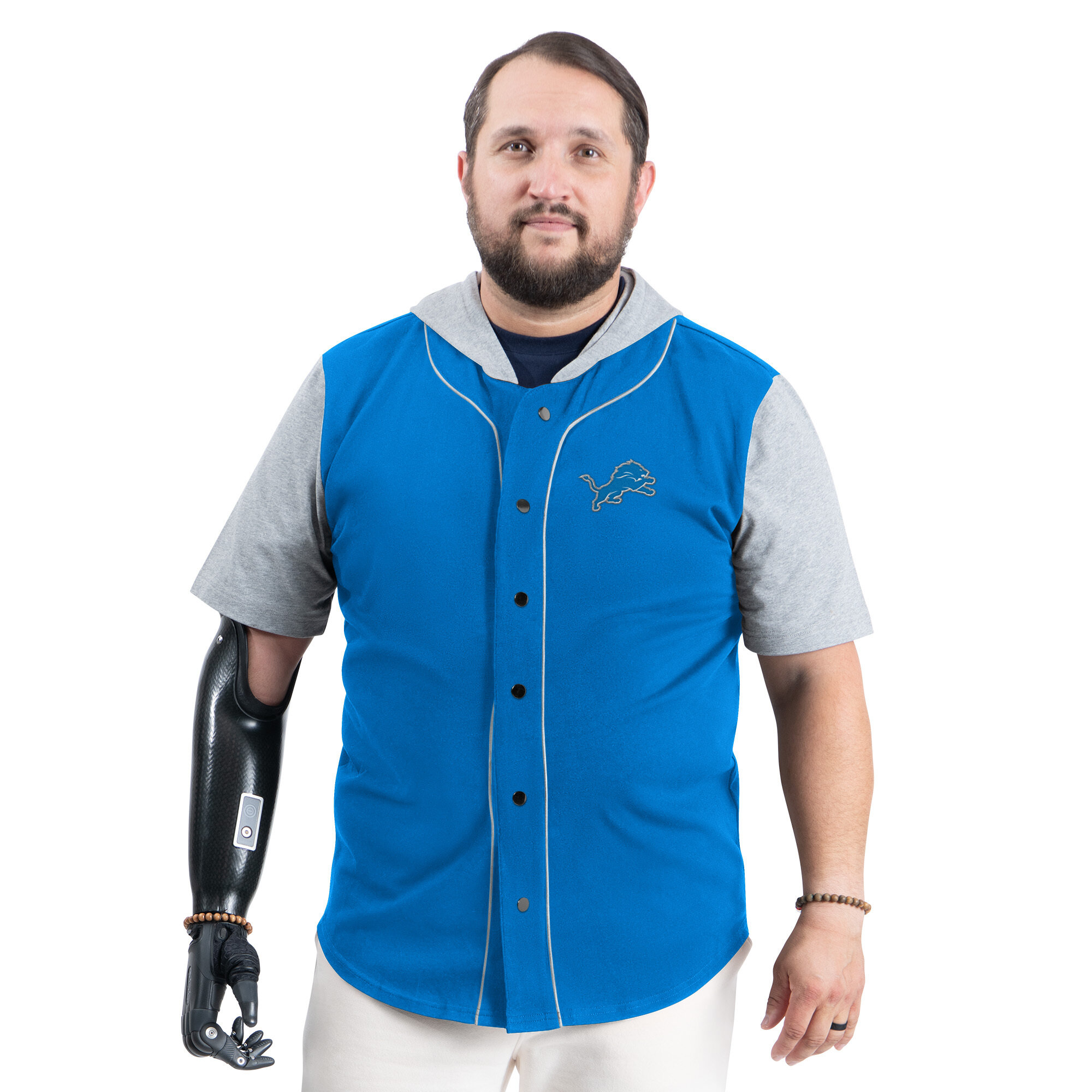 Men’s G-III Sports by Carl Banks Blue Detroit Lions Adaptive Home Team Magnetic Button-Up Hooded Top Men’s G-III Sports by Carl Banks Blue Detroit Lions Adaptive Home Team Magnetic Button-Up Hooded Top