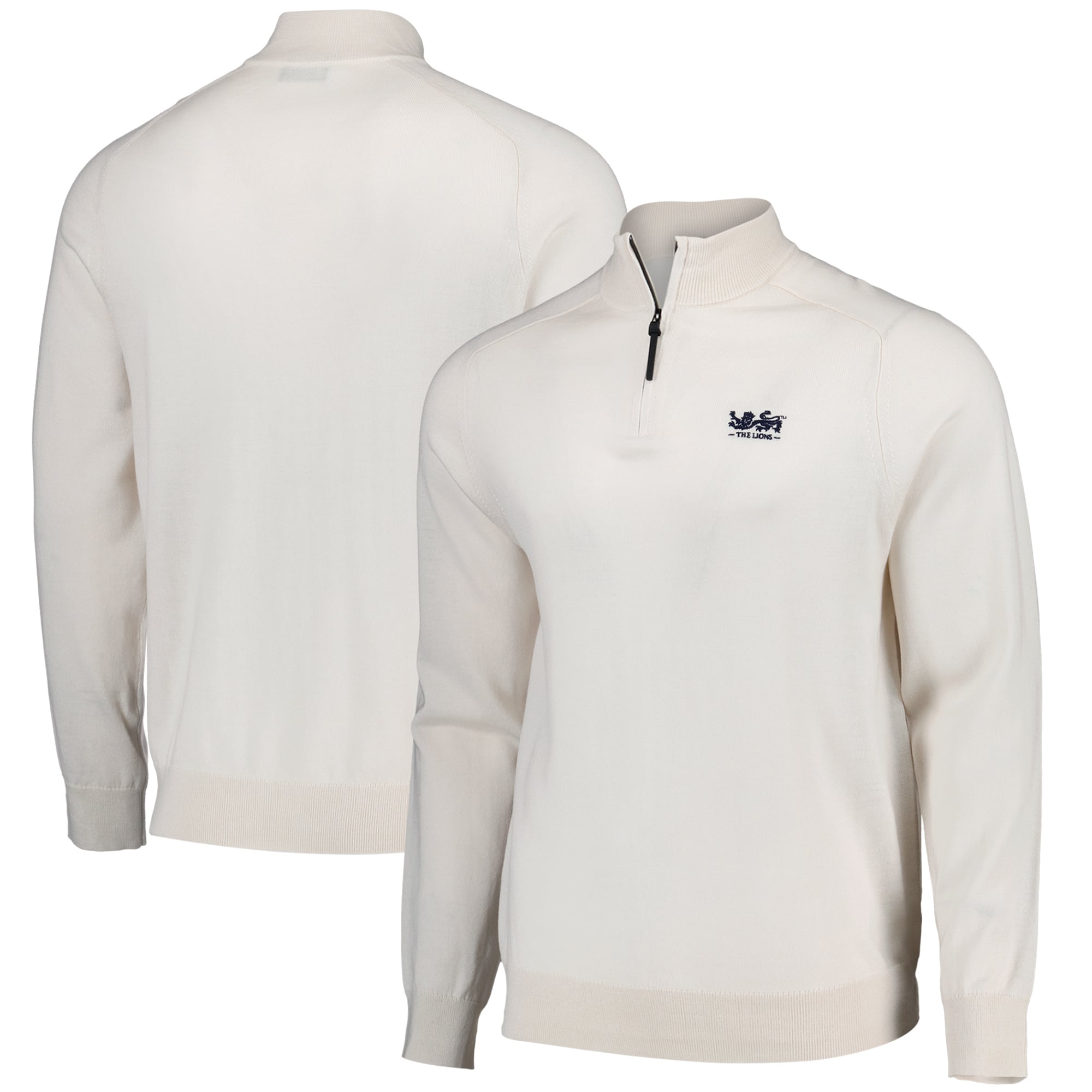Maglione con scollo a 1/4 zip in lana Merino Performance Charles Tyrwhitt - Crema