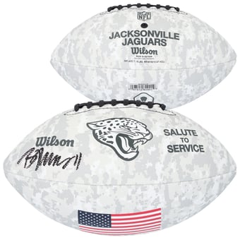 Brian Thomas Jr. Jacksonville Jaguars Autographed 2024 Salute To Service Wilson Football