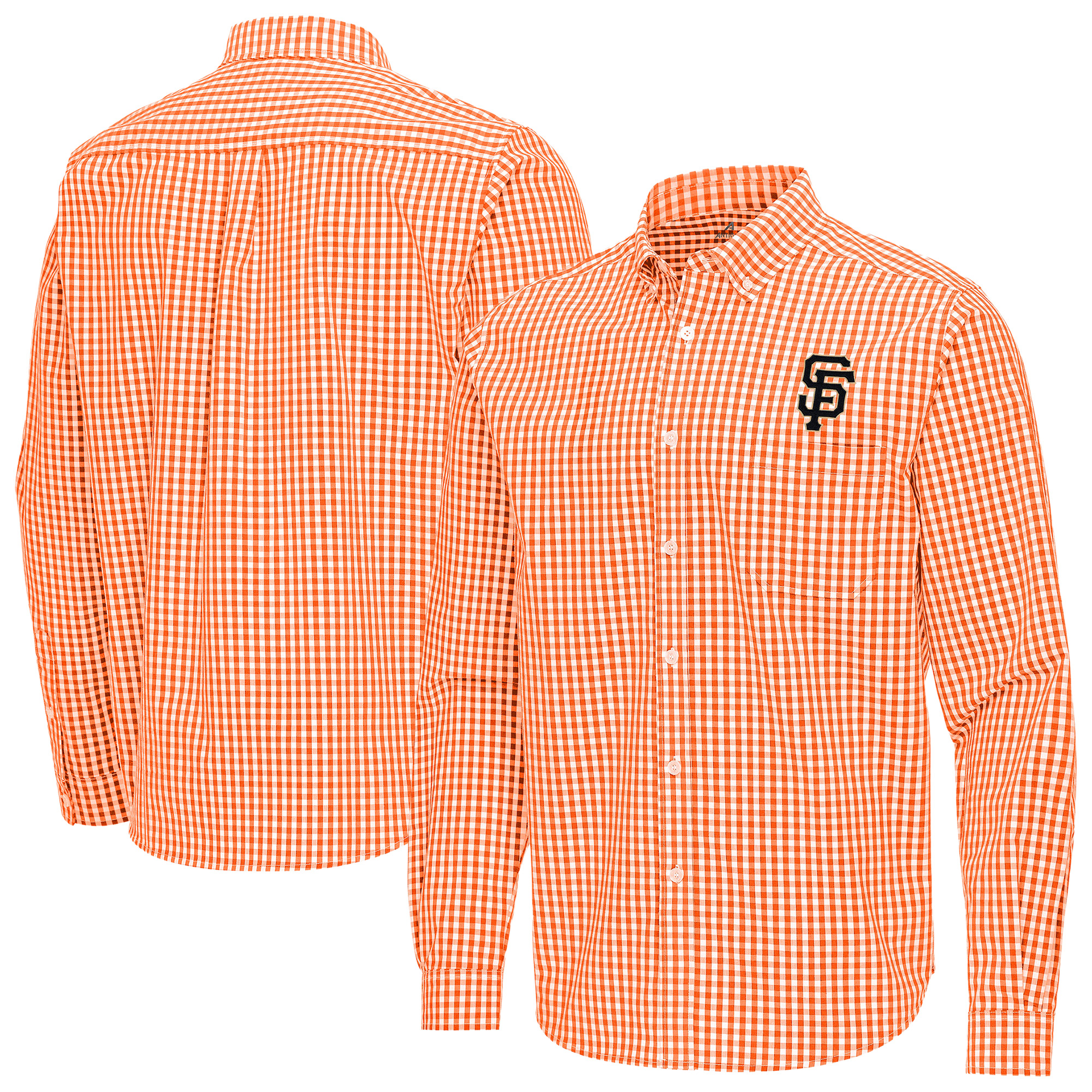 Men’s Antigua Orange San Francisco Giants Ellis Woven Tri-Blend Button-Down Shirt Men’s Antigua Orange San Francisco Giants Ellis Woven Tri-Blend Button-Down Shirt