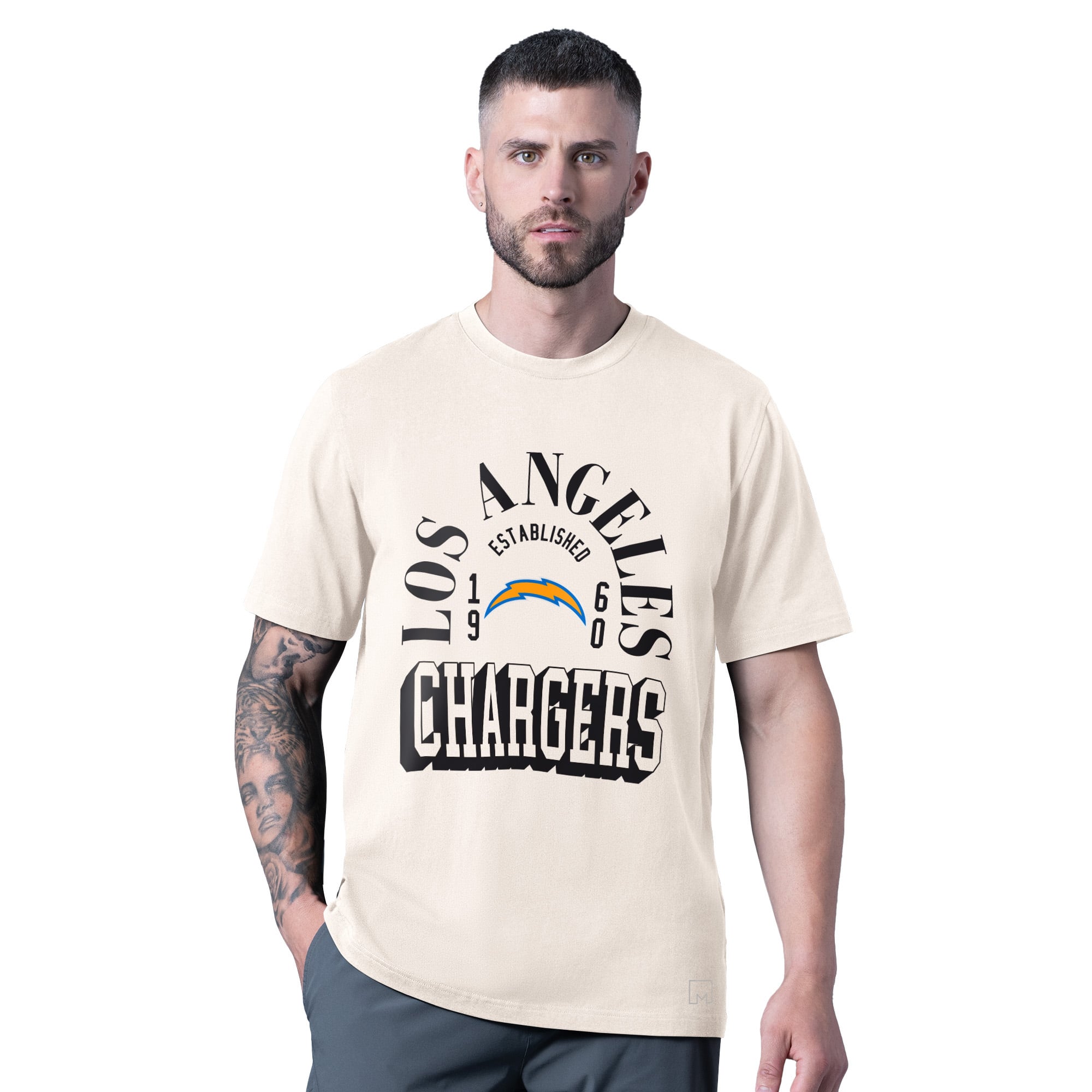 Men's MSX by Michael Strahan White Los Angeles Chargers Whiteout Vintage T-Shirt