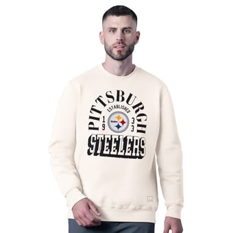 Men's MSX by Michael Strahan  White Pittsburgh Steelers Whiteout Tri-Blend Sweatshirt