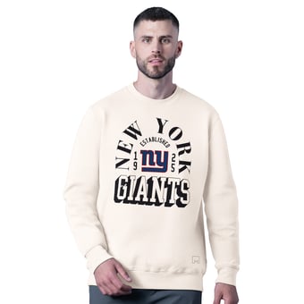 Men's MSX by Michael Strahan  White New York Giants Whiteout Tri-Blend Sweatshirt