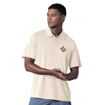 Men's MSX by Michael Strahan Cream New Orleans Saints Tournament Polo