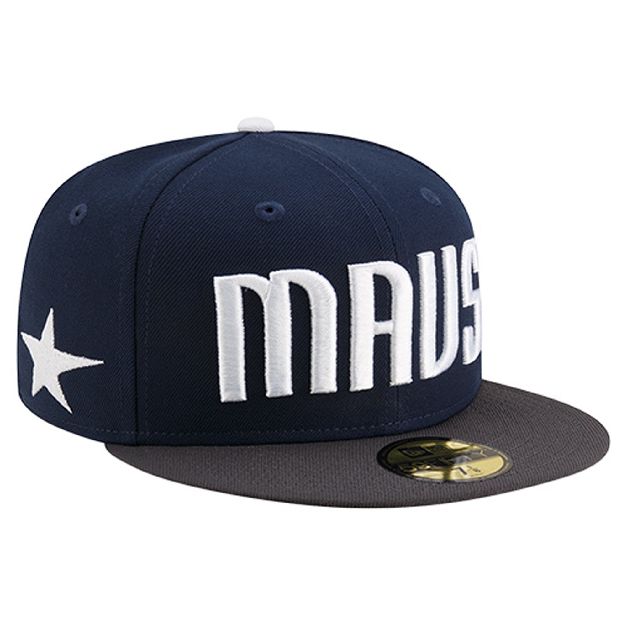 Men's New Era  Navy Dallas Mavericks Statement Edition Jersey Hook 59Fifty Fitted Hat