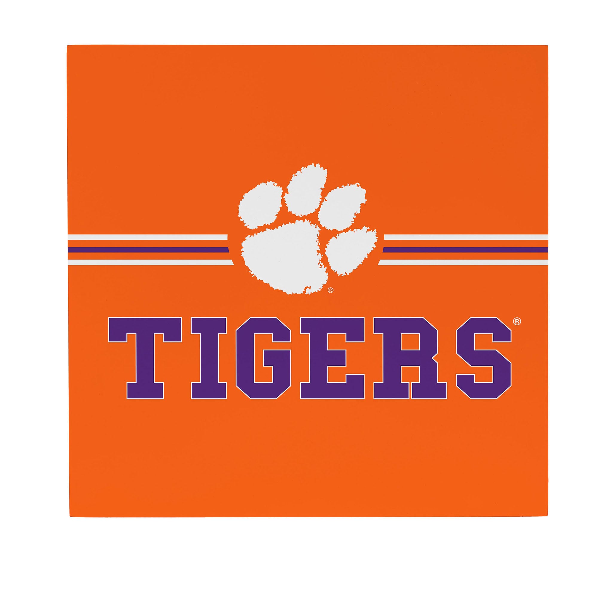 Clemson Tigers 12" x 12" Wood Wall Sign
