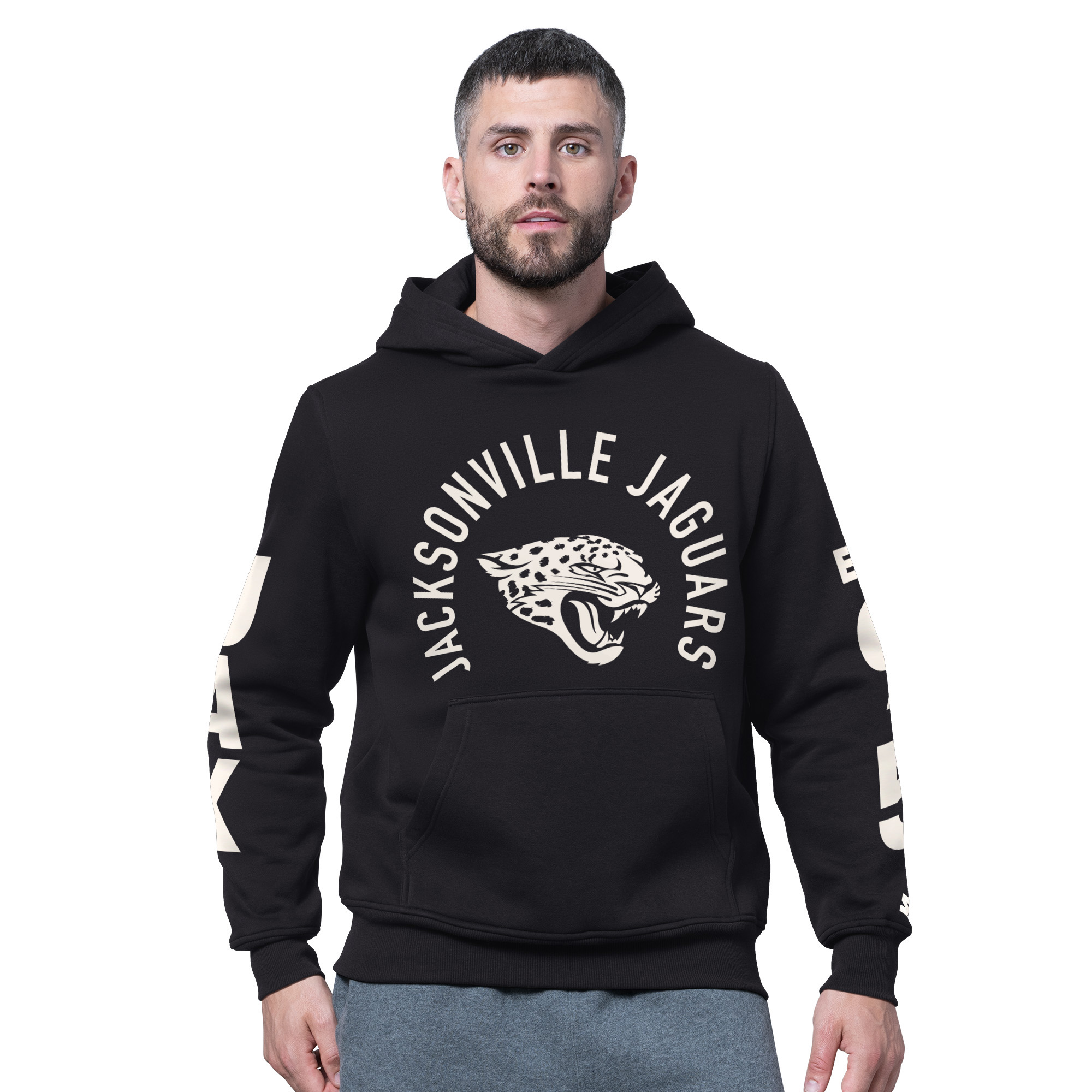 Men's Starter Black Jacksonville Jaguars Handoff Fleece Hoodie Sweatshirt