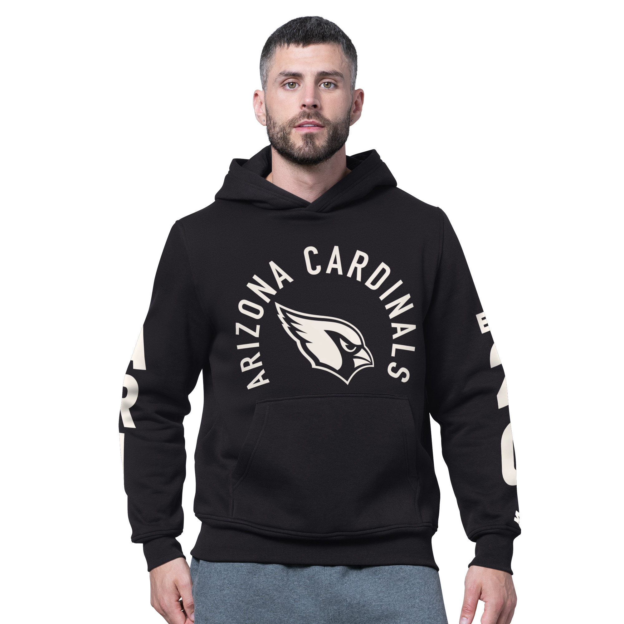Men's Starter Black Arizona Cardinals Handoff Fleece Hoodie Sweatshirt
