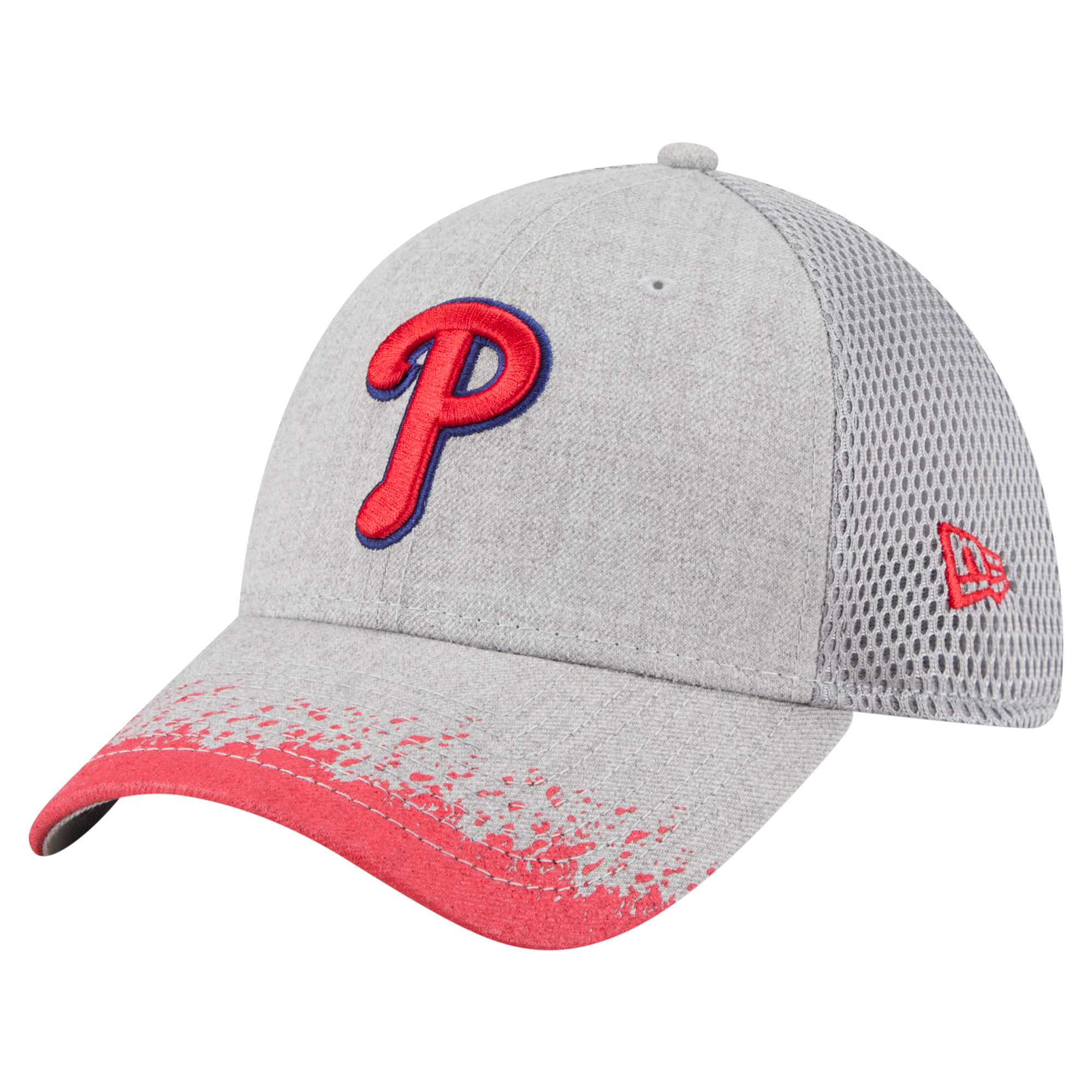 Men’s New Era Gray Philadelphia Phillies Visor Paint Splatter 39THIRTY Flex Hat Men’s New Era Gray Philadelphia Phillies Visor Paint Splatter 39THIRTY Flex Hat