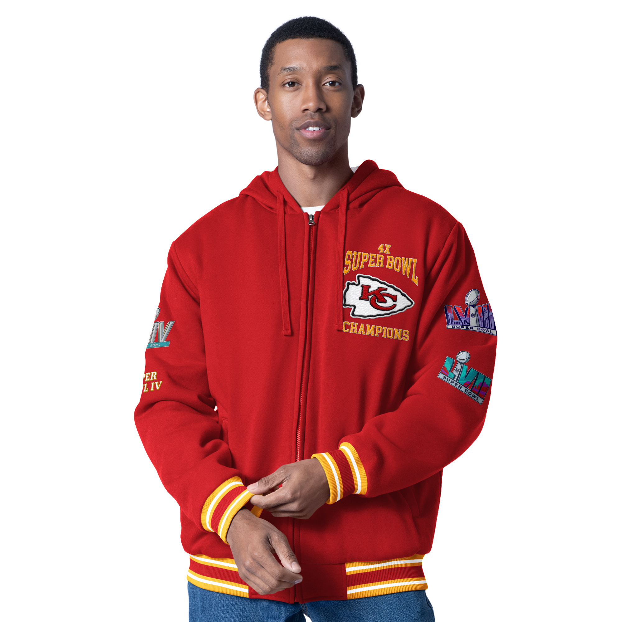 Men's G-III Sports by Carl Banks Red Kansas City Chiefs Power Forward Commemorative Full-Zip Hooded Jacket