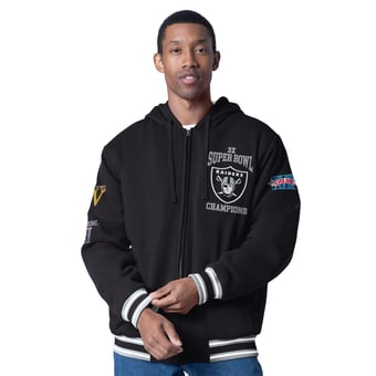 Men's G-III Sports by Carl Banks  Black Las Vegas Raiders Power Forward Commemorative Full-Zip Hooded Jacket