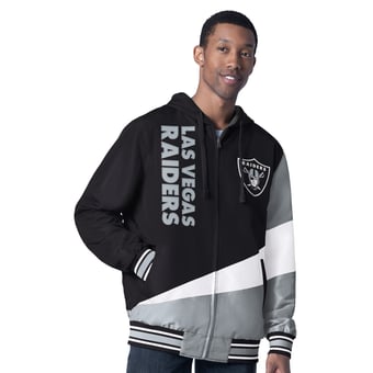 Men's G-III Sports by Carl Banks Black/Charcoal Las Vegas Raiders Dual Threat Reversable Full-Zip Hooded Jacket