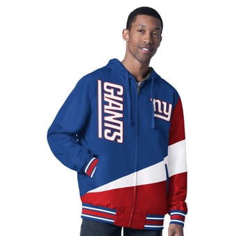 Men's G-III Sports by Carl Banks Royal/Charcoal New York Giants Dual Threat Reversable Full-Zip Hooded Jacket