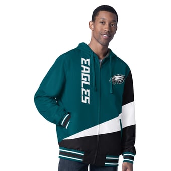 Men's G-III Sports by Carl Banks Midnight Green/Charcoal Philadelphia Eagles Dual Threat Reversable Full-Zip Hooded Jacket