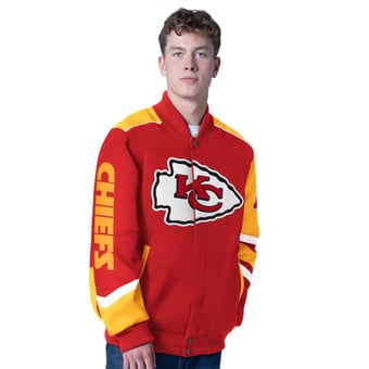 Men's G-III Sports by Carl Banks Red Kansas City Chiefs Prime Time Full-Zip Racing Jacket