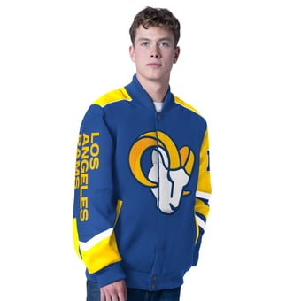 Men's G-III Sports by Carl Banks Royal Los Angeles Rams Prime Time Full-Zip Racing Jacket