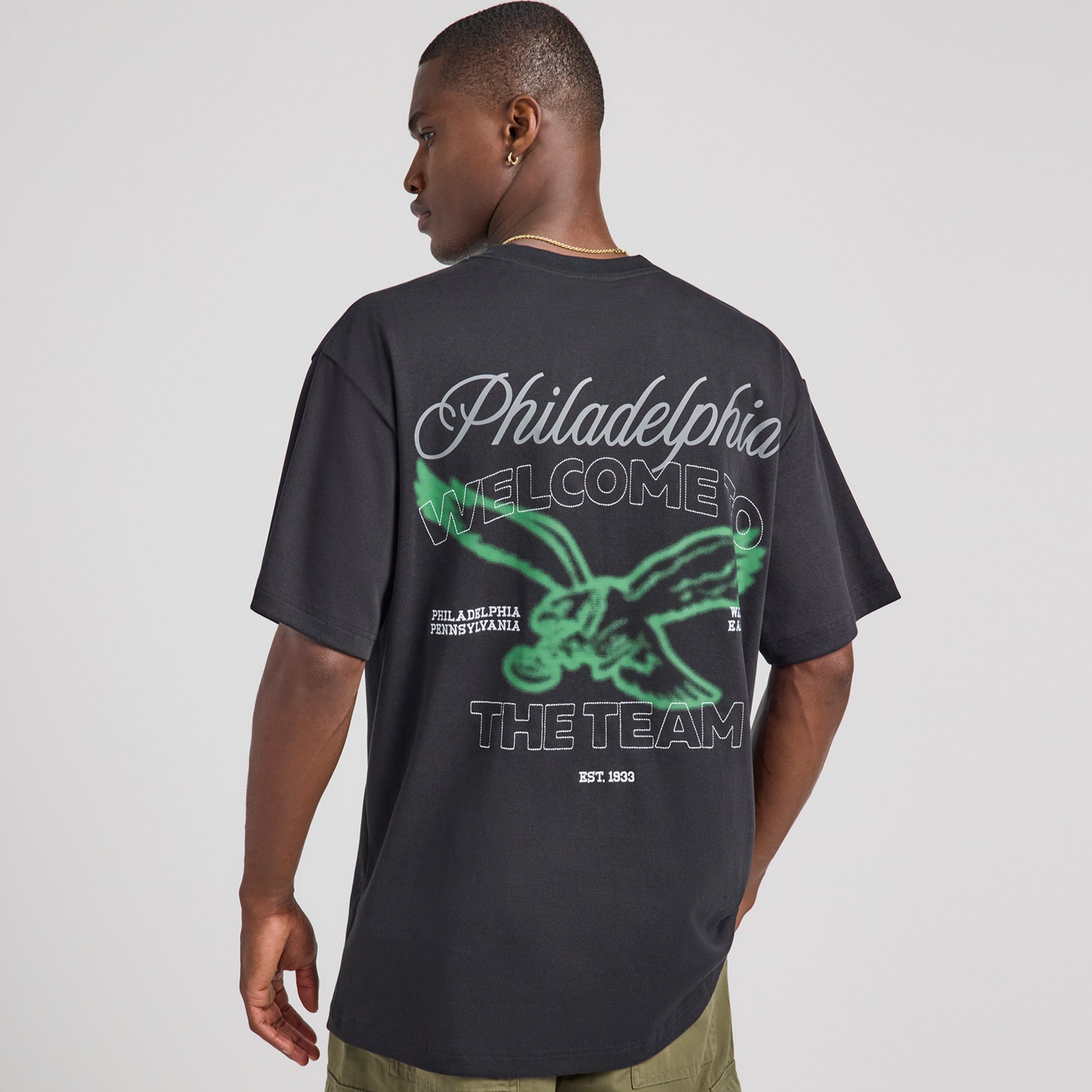 Camiseta gráfica unisex negra de los Philadelphia Eagles