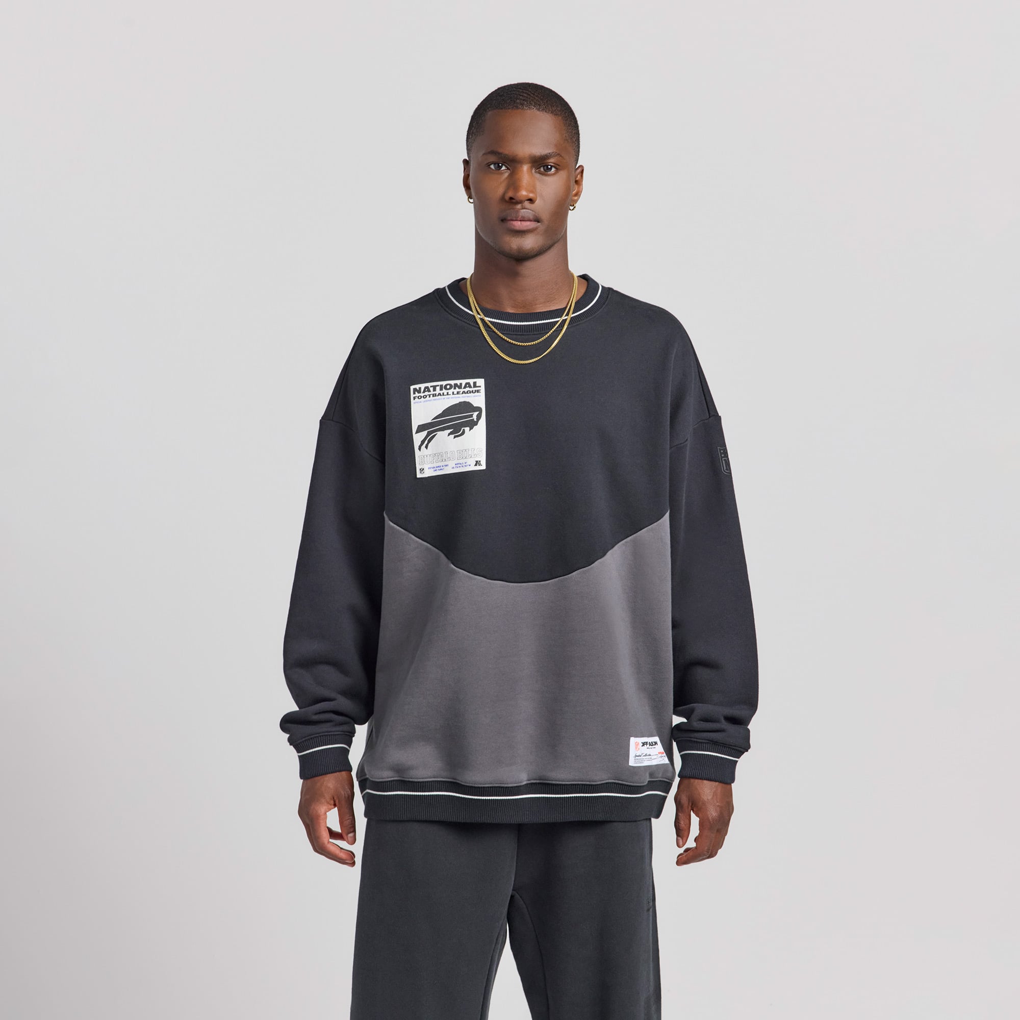 Sudadera polar unisex negra de los Buffalo Bills