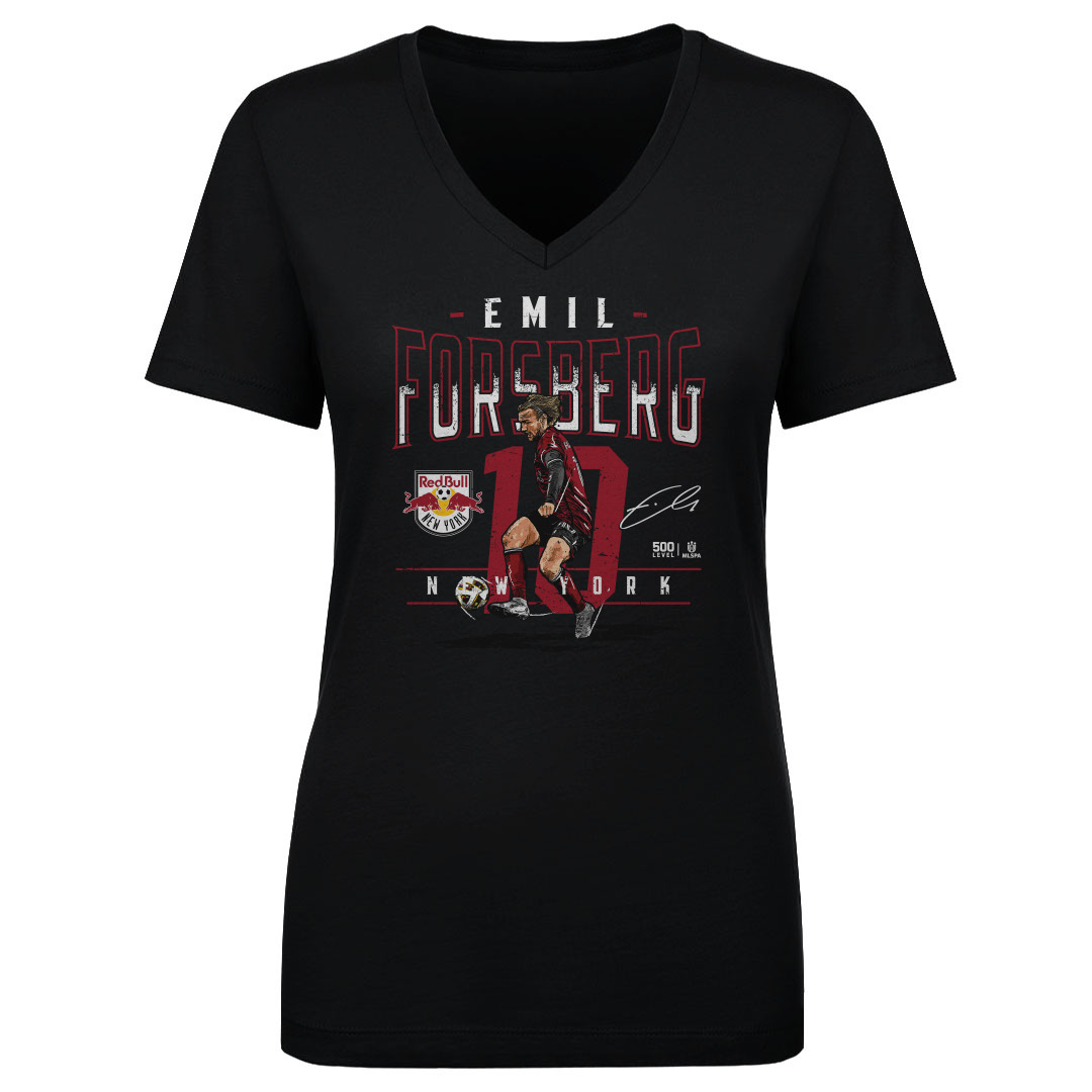 Women’s 500 Level Emil Forsberg Black New York Red Bulls Feature V-Neck T-Shirt Women’s 500 Level Emil Forsberg Black New York Red Bulls Feature V-Neck T-Shirt