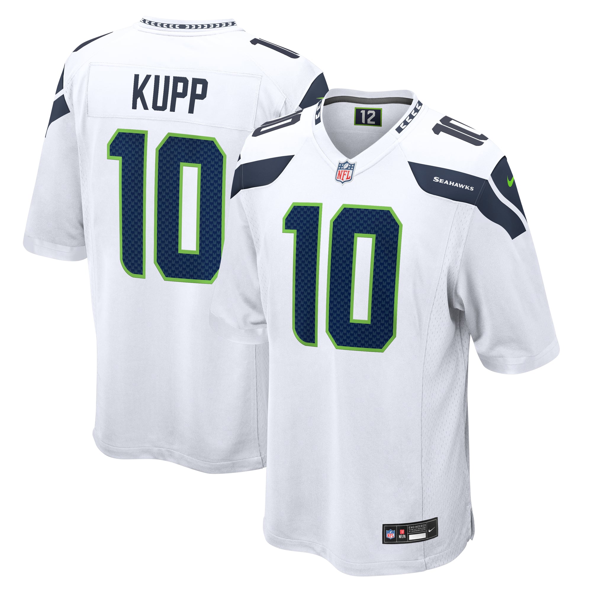 Seattle Seahawks Maglia Gara Nike Road Game - Bianco - Cooper Kupp - Uomo