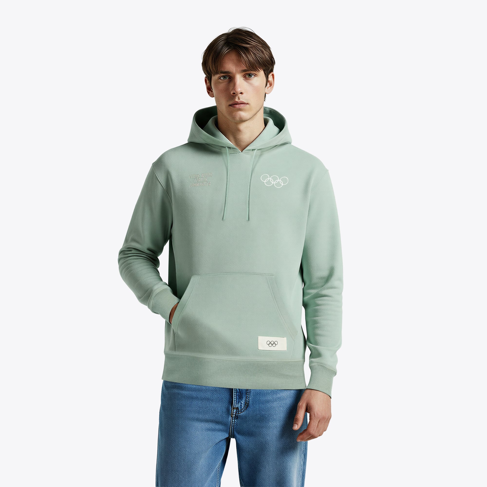 Felpa con cappuccio The Olympic Collection Elements Super morbido Fleece - Cachi