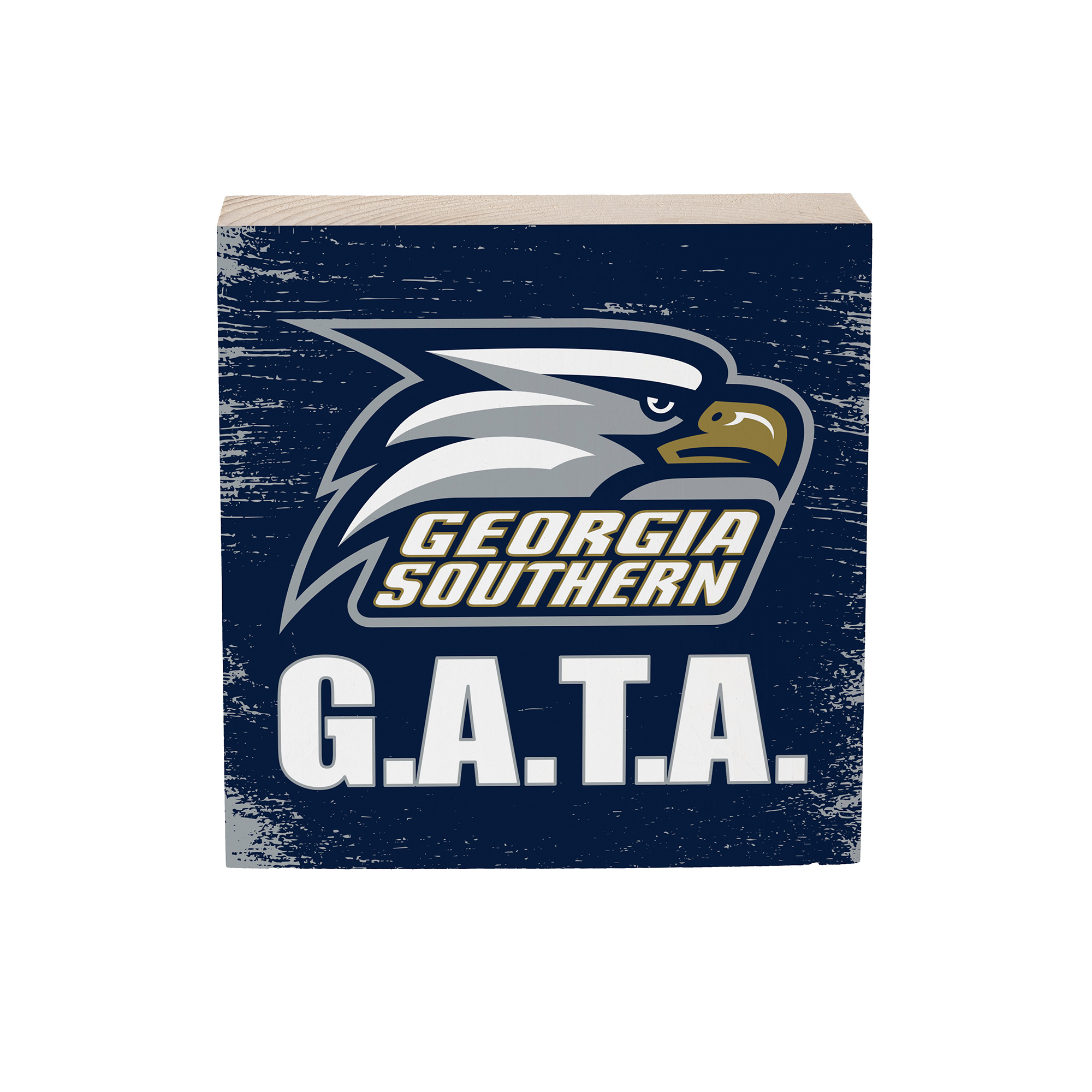 Georgia Southern Eagles 6" Square Fan Chant Wood Block Shelf Sign