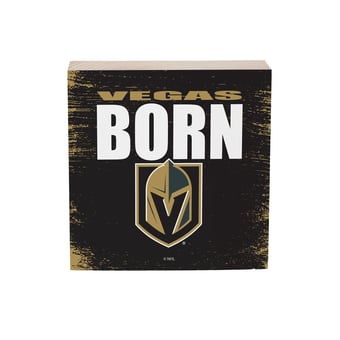 Vegas Golden Knights 6" Square Fan Chant Wood Block Shelf Sign