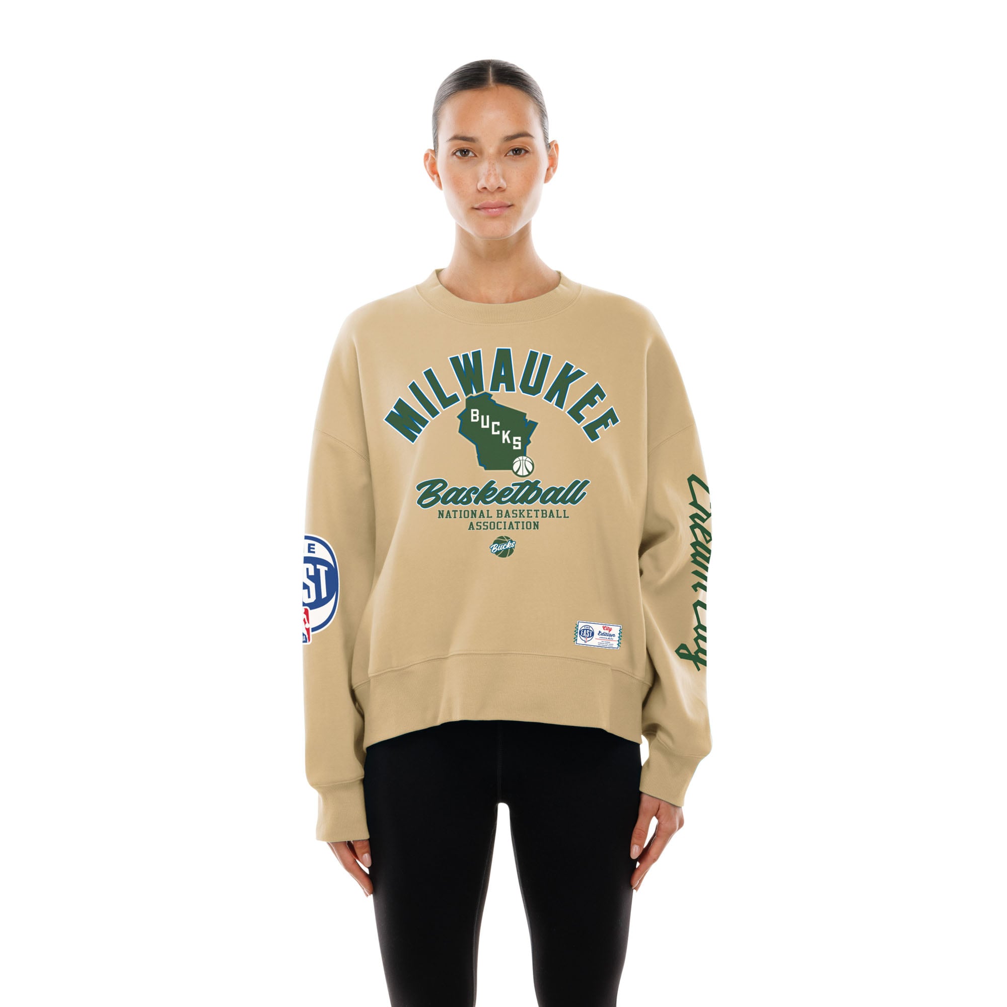 Women's New Era Tan Milwaukee Bucks 2025/26 City Edition Sweatshirt