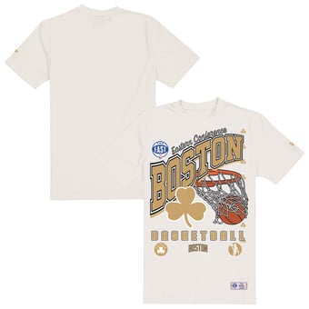 Men's New Era  Cream Boston Celtics Oversized City Edition Remix Vintage T-Shirt