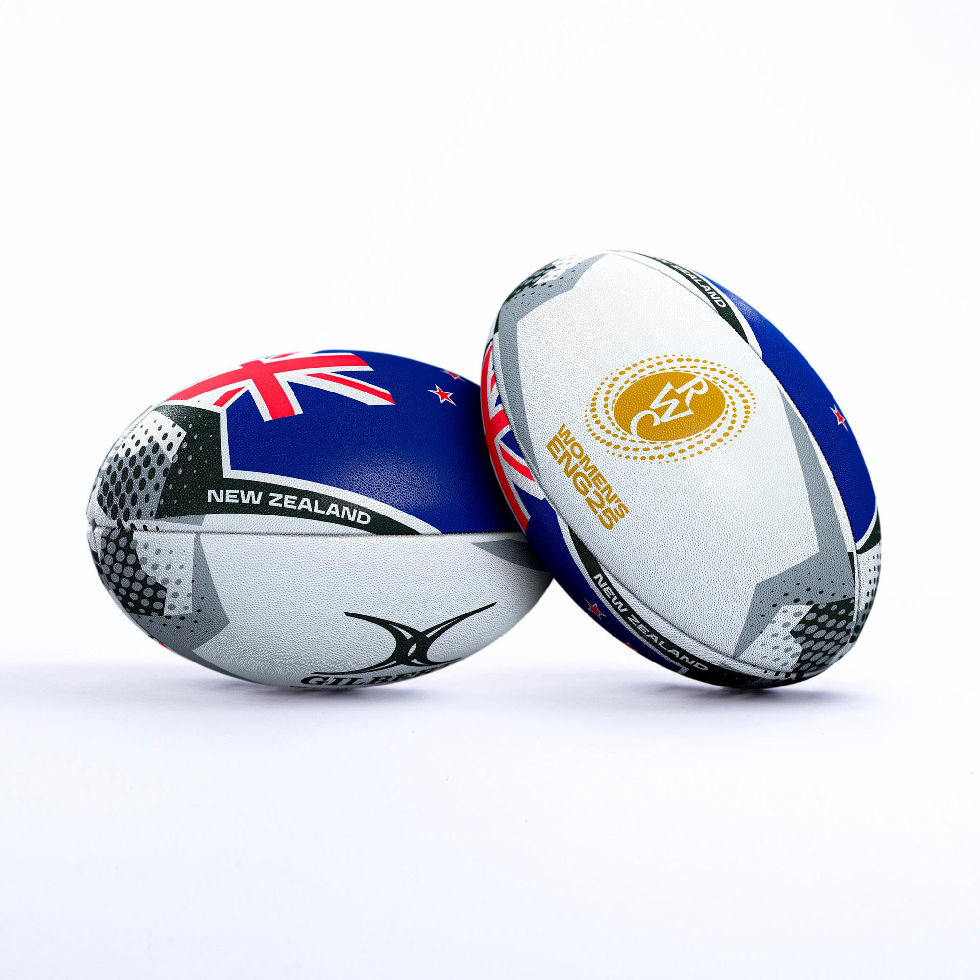 Pallone da rugby femminile della Nuova Zelanda, modello Gilbert, per la Coppa del Mondo 2025 - Taglia 5