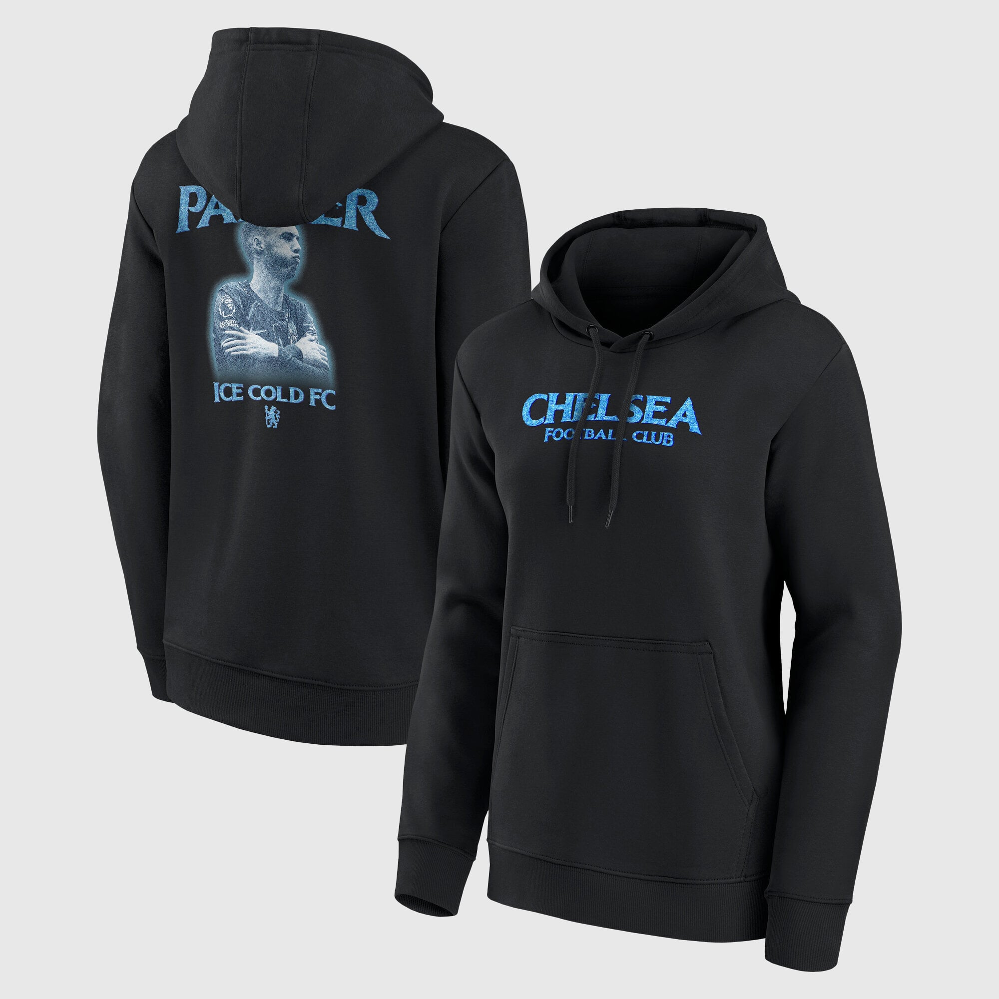 Sudadera con capucha gráfica Chelsea Cole Palmer Ice Cold FC - Negra - Mujer