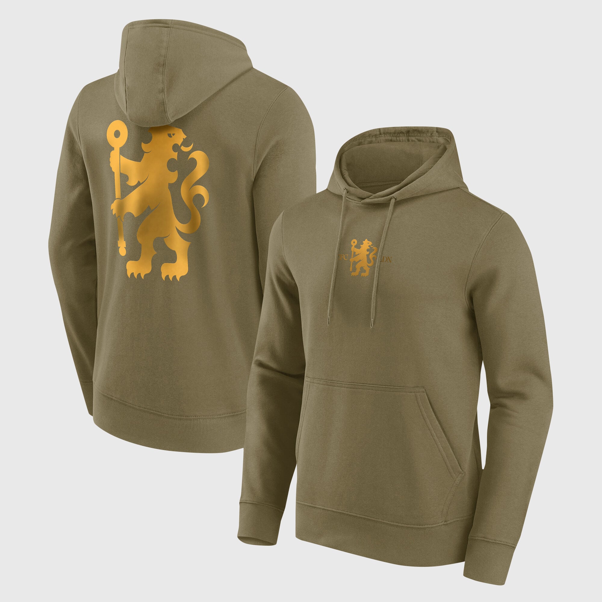 Sweat à capuche tendance Lion Rampant Chelsea - Kaki - Homme