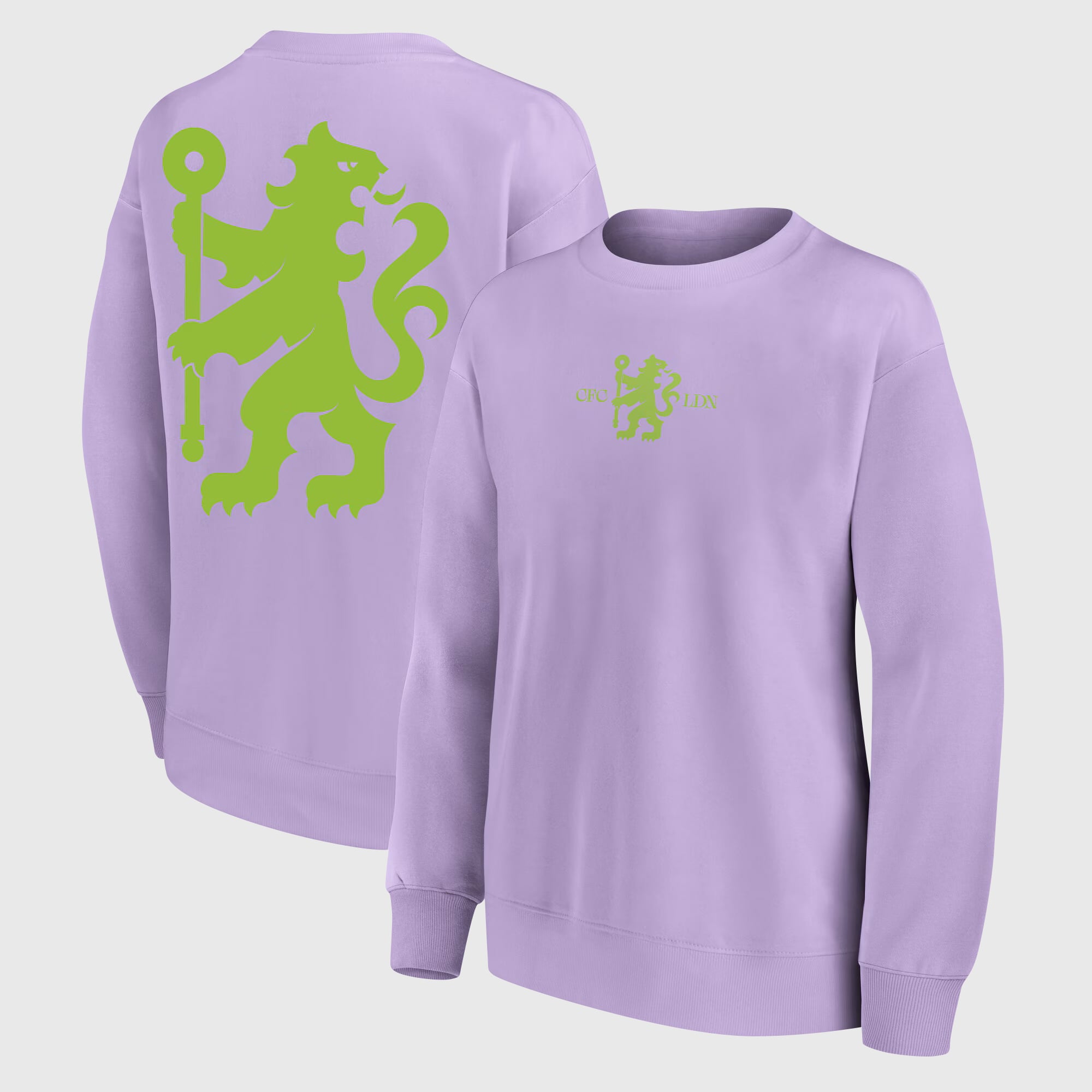 Sweat-shirt ras du cou oversize Chelsea Rampant Lion Fashion - Violet Rose - Femme