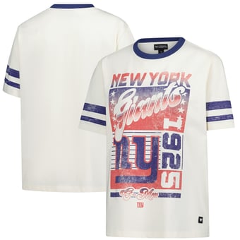 Women's The Wild Collective  Cream New York Giants Vintage Drop Shoulder Oversized Boyfriend T-Shirt