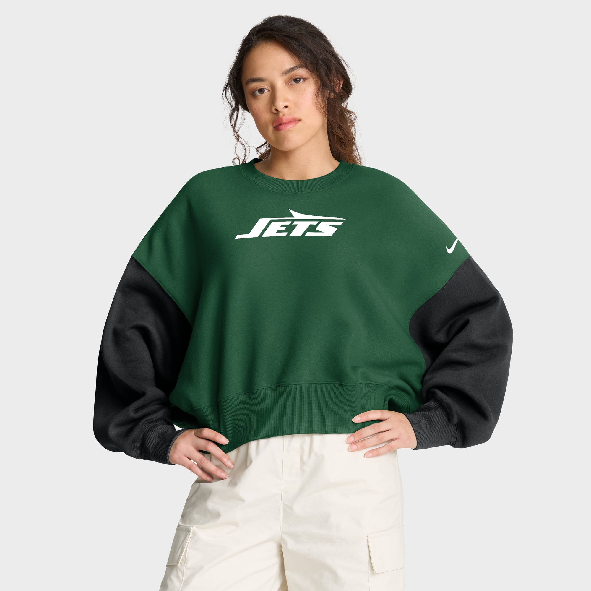 Sudadera con capucha Nike de gran tamaño de los New York Jets - Mujer