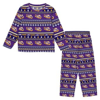 Toddler Outerstuff  Purple LSU Tigers Ugly Sweater Pajama Set