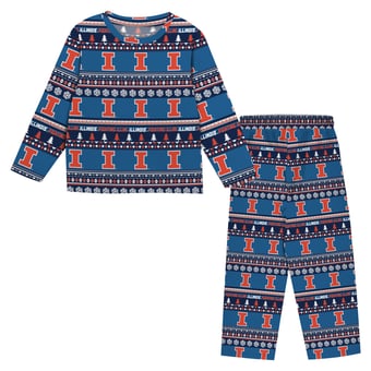 Youth Outerstuff  Navy Illinois Fighting Illini Ugly Sweater Pajama Set