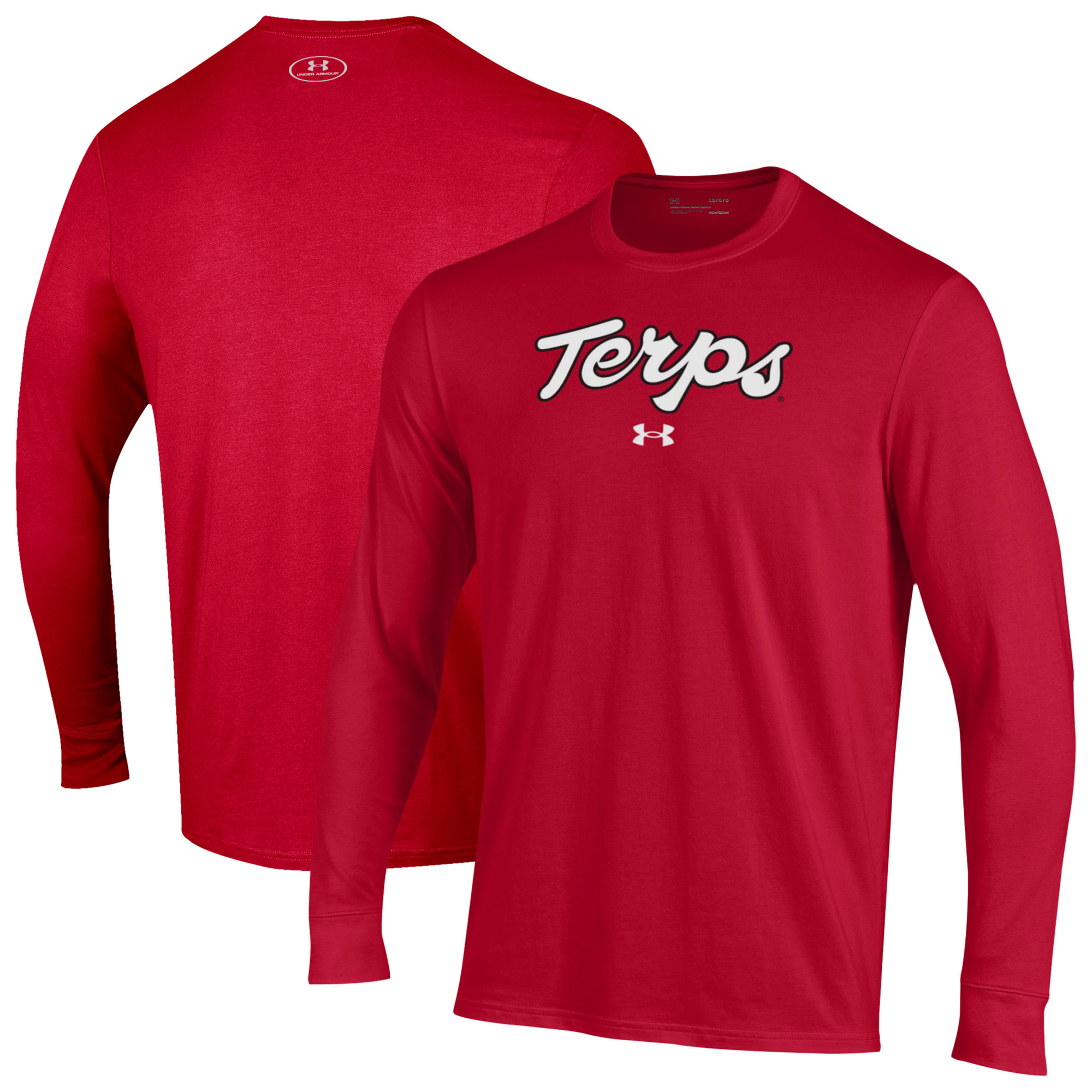 Men’s Under Armour Red Maryland Terrapins Script Long Sleeve T-Shirt Men’s Under Armour Red Maryland Terrapins Script Long Sleeve T-Shirt